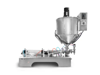Single-Head Thick Liquid & Paste Filler with Heater and Mixer - 30-500ml