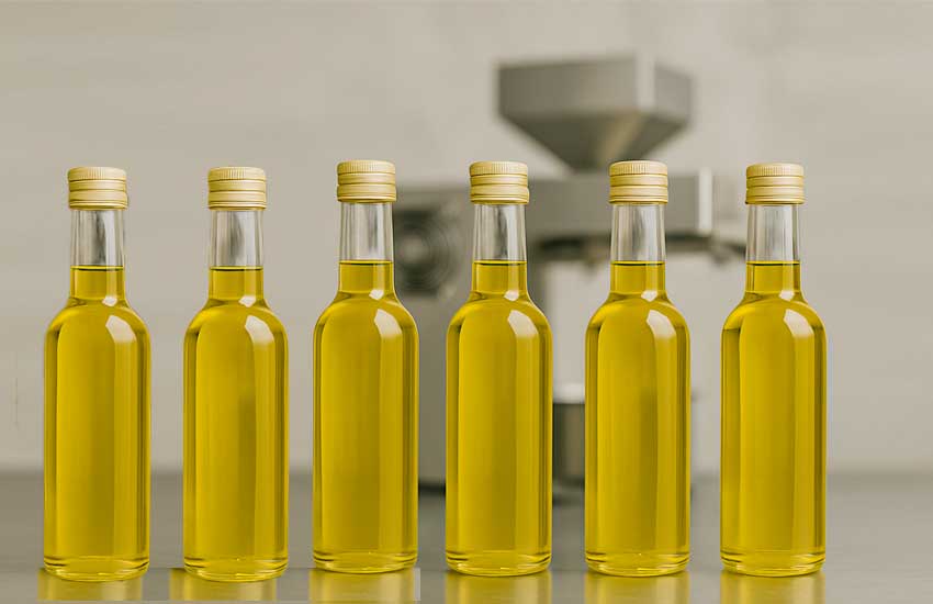 bottles with oil