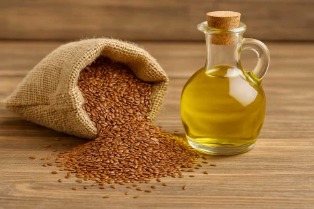 How much oil can be obtained from 1 kg of flaxseed?