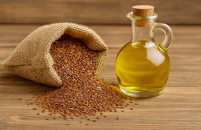 How much oil can be obtained from 1 kg of flaxseed?